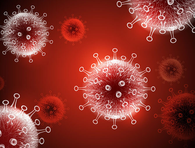 Illustration of COVID-19 coronaviruses