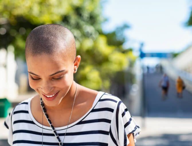 Psychiatric patients enjoys outdoor walk knowing her services are covered.